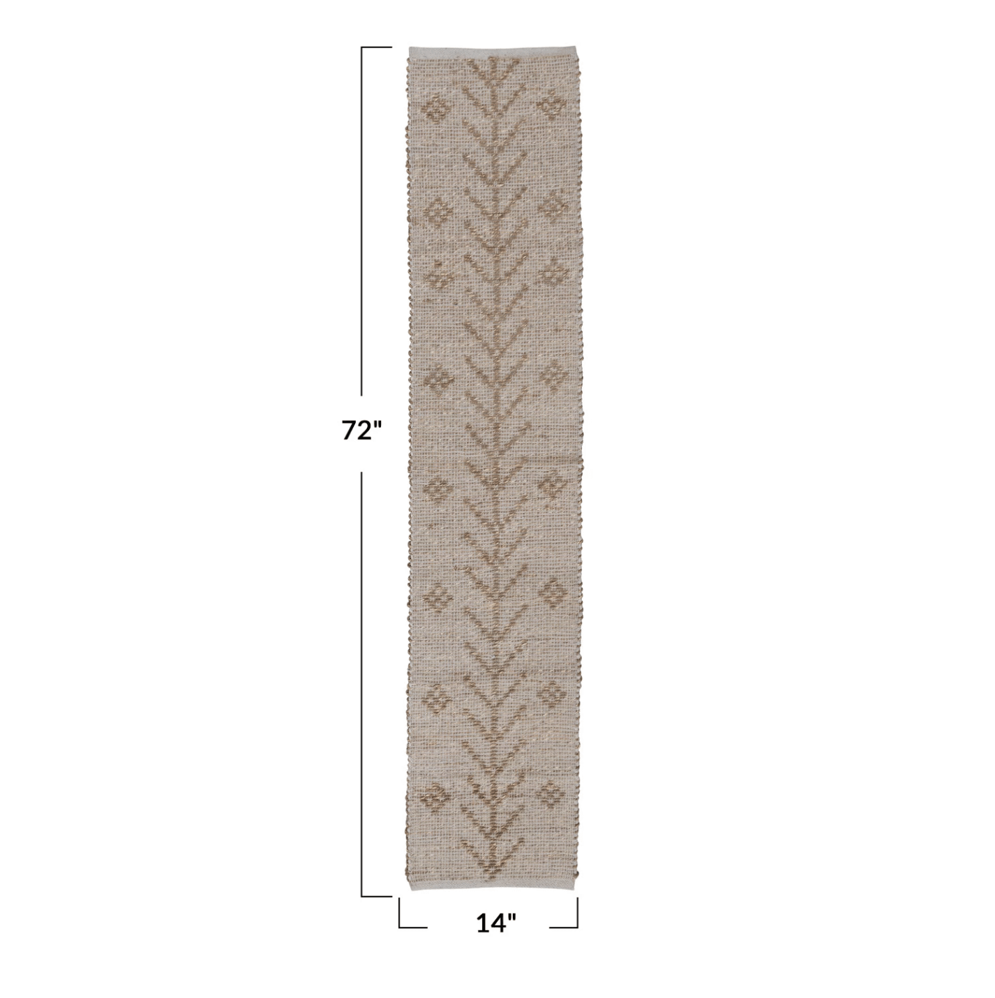 Two-Sided Hand-Woven Seagrass & Cotton Table Runner w/ Design