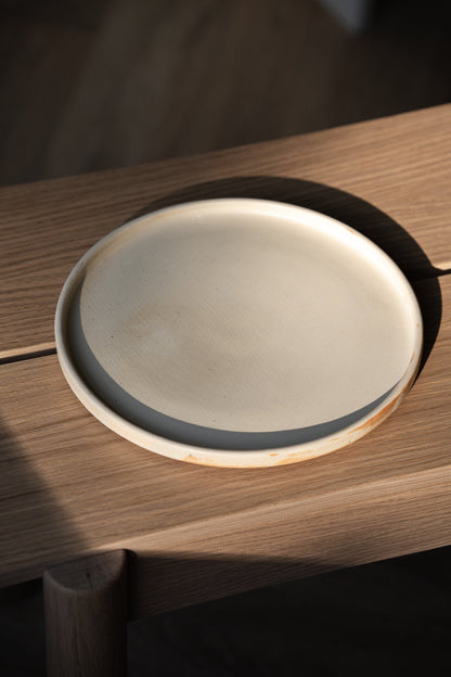 Beige Matte Stoneware Dinner Plates